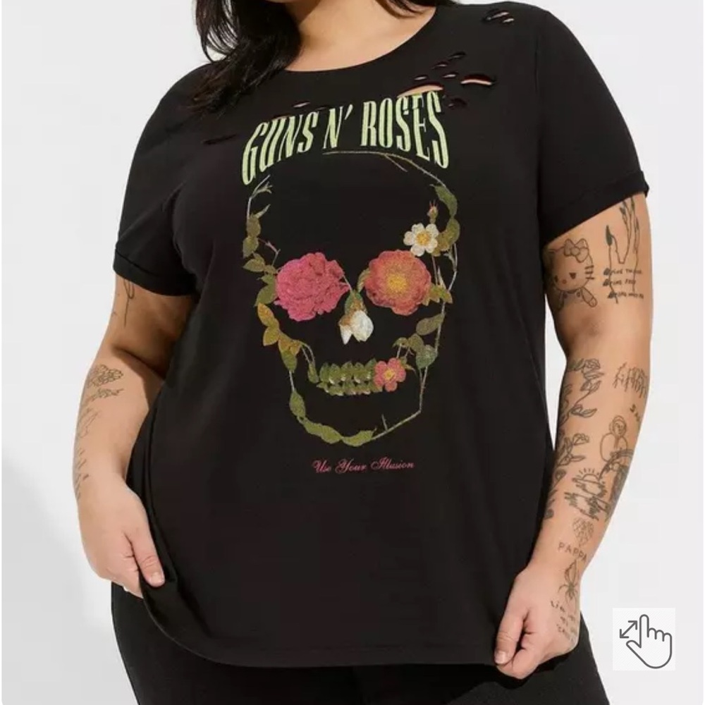 Guns N' Roses Black Graphic Tee size 00 Torrid VERY OVERSIZED - XXL